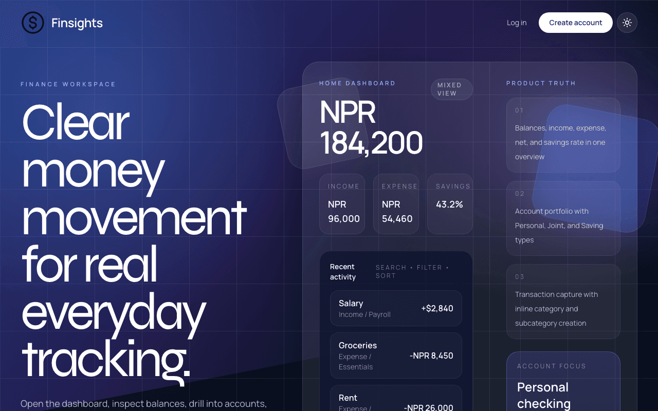 Finsight — Personal finance app