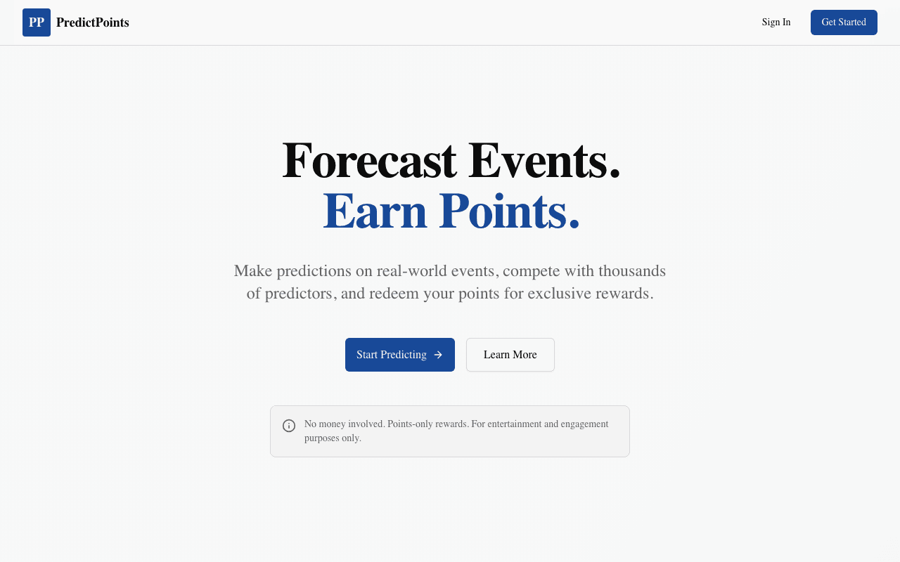 PredictPoints — Prediction & rewards platform